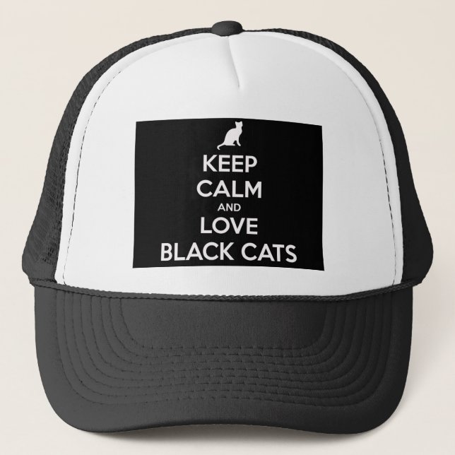 Love Black Cats Trucker Hat (Front)
