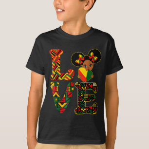Love black history month strong african kids girls T-Shirt