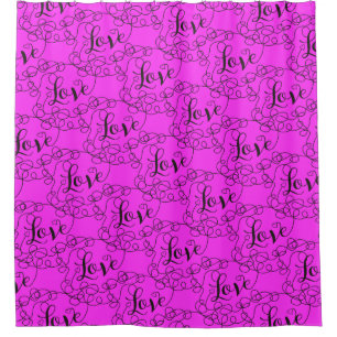 LOVE black seamless pattern with LINES