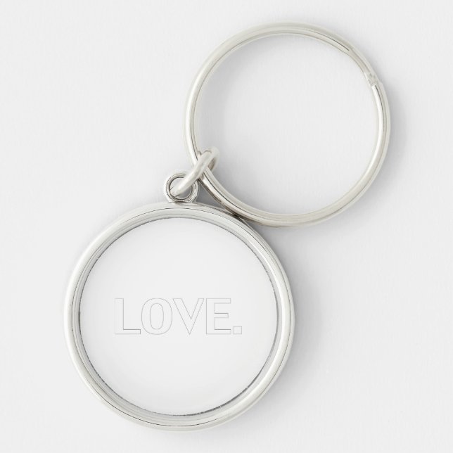 Love - Black white minimalist keychain (Front)