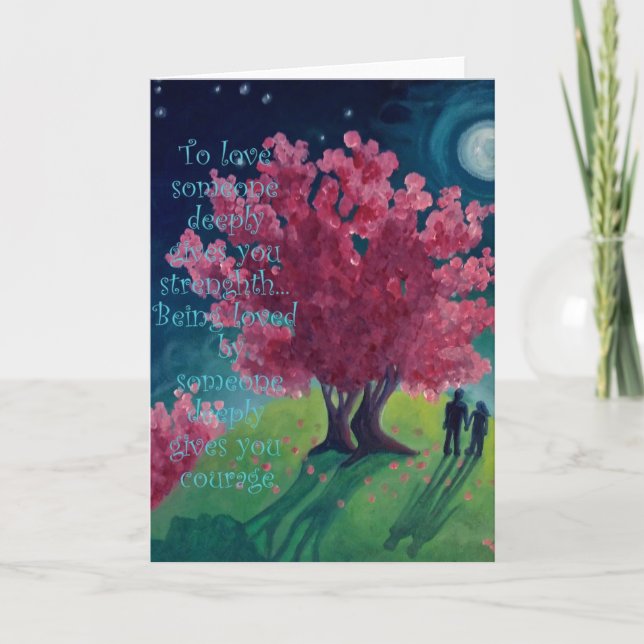 Love - Blank greeting art card - Moon (Front)