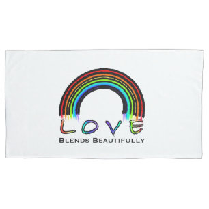 Love Blends beautifully, rainbow/heart 2 designs Pillowcase