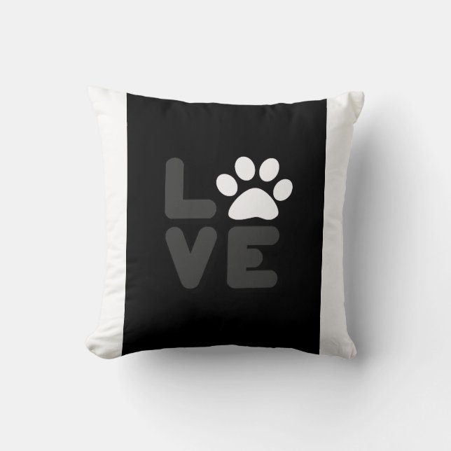 LOVE - Blk/Gry Throw Pillow (Front)