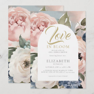 Love Bloom Peony Garden Boho Arch Bridal Shower Invitation