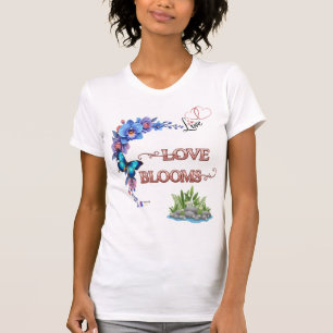 "Love Blooms" Aesthetic Floral Bouquet & Butterfly T-Shirt