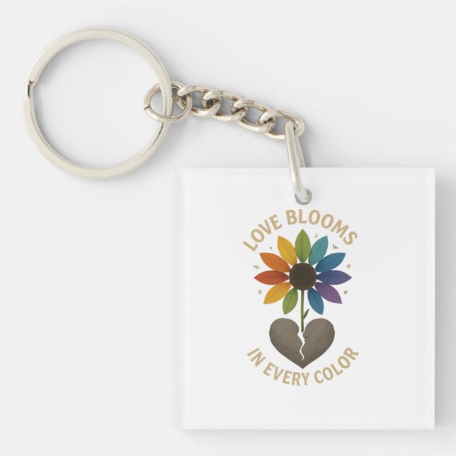Love Blooms in Every Colour Keychain (Front)