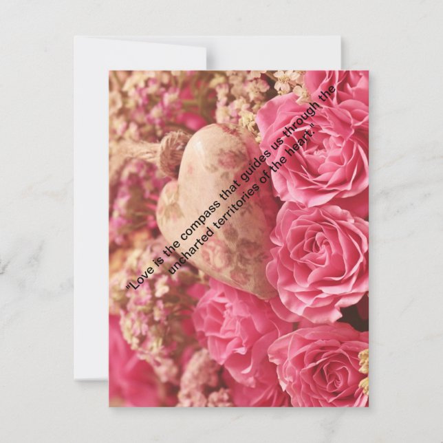 "Love Blooms: Modern Valentine's Day Print" Holiday Card (Front)