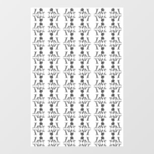 Love Blossoms: Typography with a Built-in Rose Window Cling