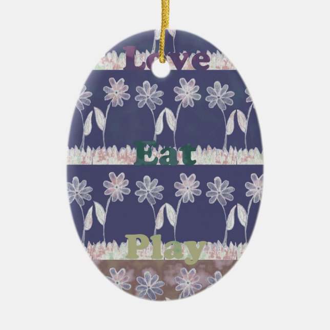 Love Blue Baby Shower colours Ceramic Ornament (Front)