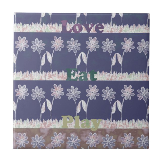 Love Blue Baby Shower colours Tile (Front)