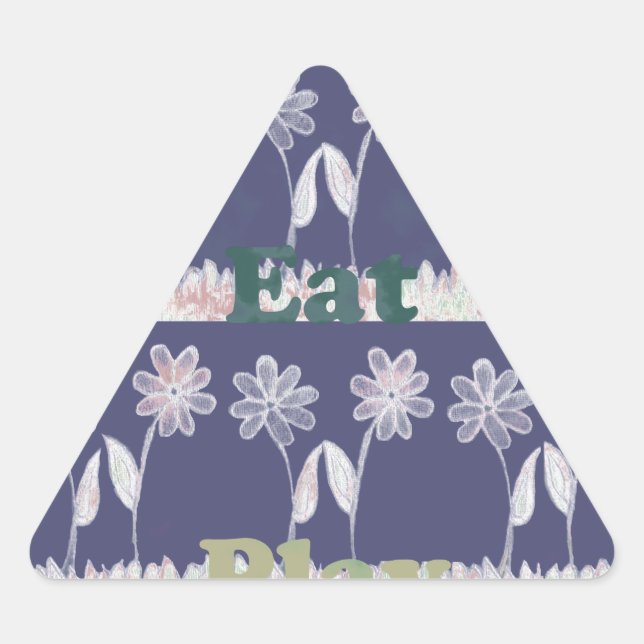 Love Blue Baby Shower colours Triangle Sticker (Front)