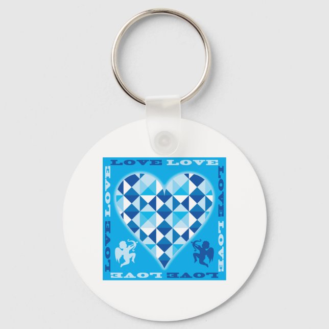 Love (Blue Diamond) Keychain (Front)