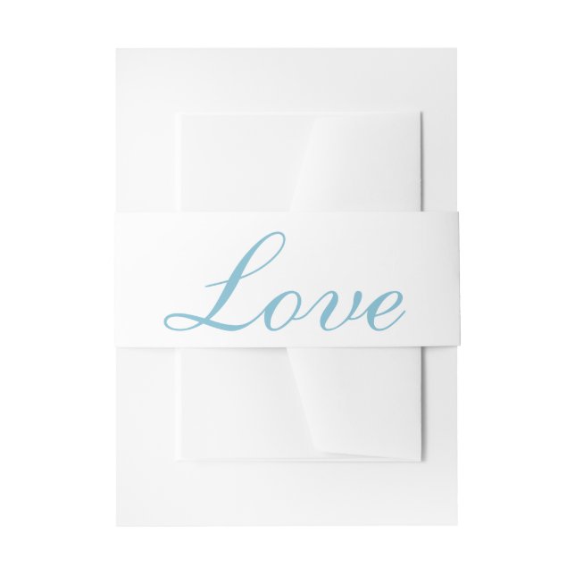 Love Blue Turquoise Beach Elegant Nautical Wedding Invitation Belly Band (Front Example)