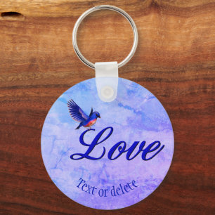 Love Bluebird Personalized Keychain
