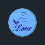 Love Bluebird Personalized Wedding  Magnet<br><div class="desc">Love in elegant letters with a pretty bluebird wedding favour refrigerator magnet. Fill in your information in the template. Make more changes to text and font size, style, and colour by clicking on Customize. This image is available on many products in my gallery. Please visit Smilin' Eyes Treasures to see...</div>
