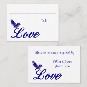 Love Bluebird Wedding Table Place Card