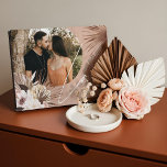 Love Boho Watercolor Floral Keepsake Arch Photo Plaque<br><div class="desc">A beautiful photo keepsake gift for the newlyweds. Beautifully designed modern bohemian watercolor tropical floral wedding photo featuring our hand-drawn boho botanical flowers and tropical greenery. Modern geometrical shapes paired with a beautiful modern boho color palette create this elegant sophisticated wedding photo keepsake. "Love" script photo overplay, customize with the...</div>