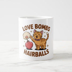 Love Bombs & Hairballs Funny Cat Mug – Cute Cat Lo