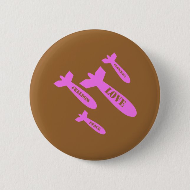 Love Bombs Pink 2 Inch Round Button (Front)