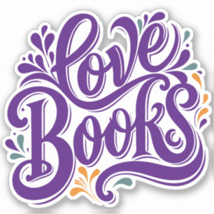 Love Books Calligraphy Heart Design