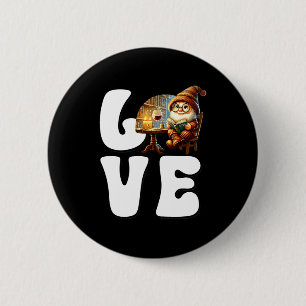 Love Books Teacher Gnome Graphic For Women And Win 2 Inch Round Button