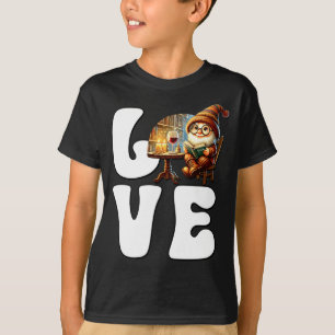 Love Books Teacher Gnome Graphic For Women And Win T-Shirt