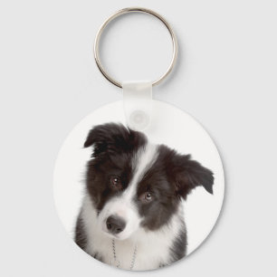 Love Border Collie Puppy Dog Keychain