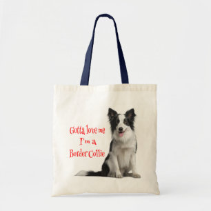Love Border Collie Puppy Dog Tote Bag