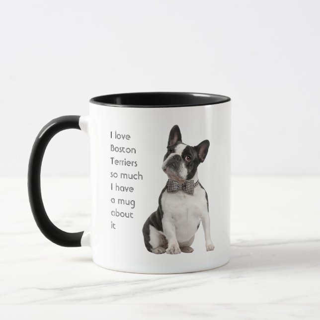 Love Boston Terriers Dogs So Much Fun Quote  Mug (Left)