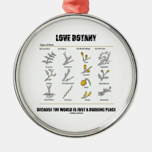 Love Botany Because The World Is Just A Budding Metal Ornament