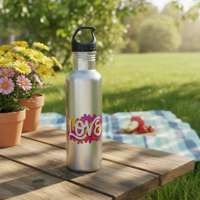 LOVE Bouteille d'eau en acier inoxydable (Créateur téléchargé)