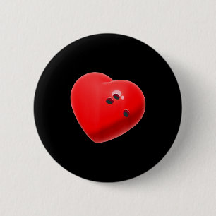 Love Bowling Ball Hearts Bowling Lover Valentine's 2 Inch Round Button