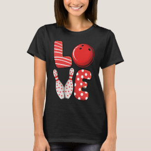 Love Bowling ball & pins group matching Valentine  T-Shirt