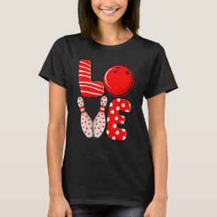 Love Bowling Ball & Pins Group Matching Valentine T-Shirt