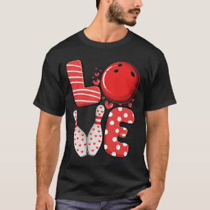 Love Bowling ball & pins group matching Valentine  T-Shirt