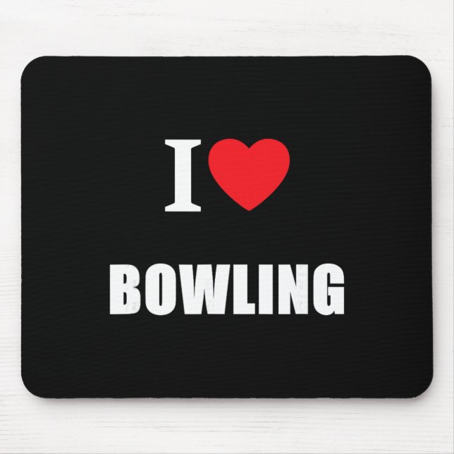 Love Bowling Bowler Crown Flat Cricket Ten Pin  Mouse Pad (Front)