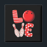 Love Bowling Byll And Pins Group Matching Valentin Magnet<br><div class="desc">Love Bowling Byll And Pins Group Matching Valentine Bowling</div>