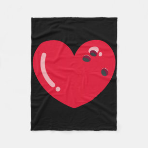 Love Bowling Byll Hearts Bowling Lover Valentine's Fleece Blanket