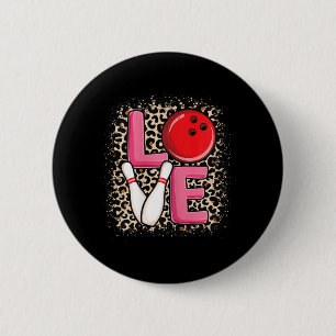 Love Bowling Cute Bowling Women Girls Bowler 2 Inch Round Button