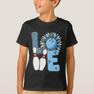 Love Bowling Leopard Sunflower For Valentine's Day T-Shirt