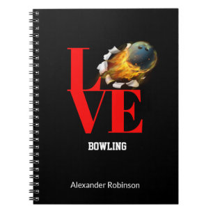 Love Bowling Personalized Sports  Notebook