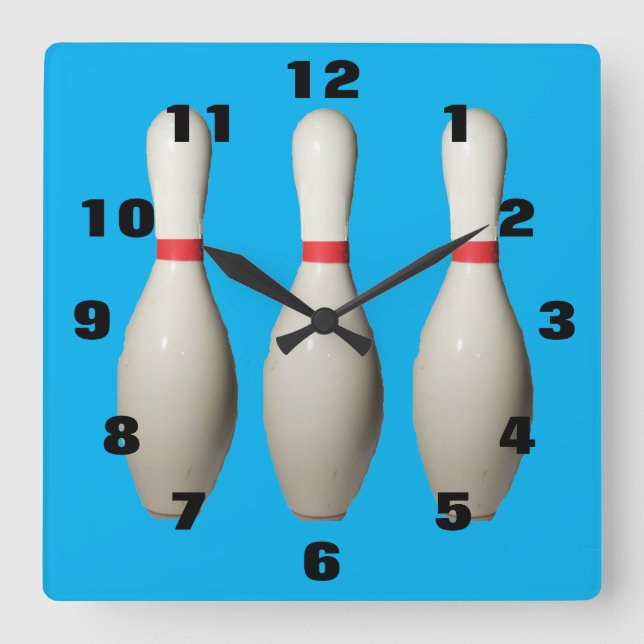 Love Bowling Pins Acrylic Wall Clock (Front)