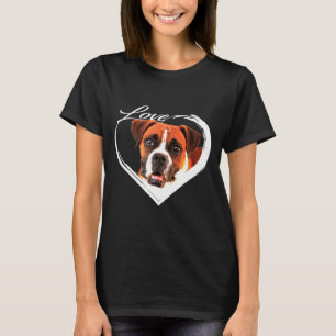Love Boxer Brown And White Dog T-Shirt