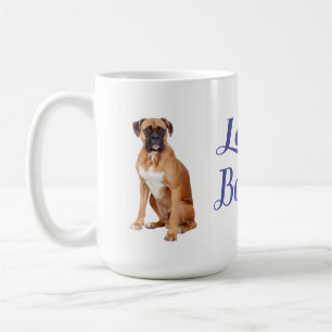 Love Boxer Puppy Dog Blue Coffee Mug Cup