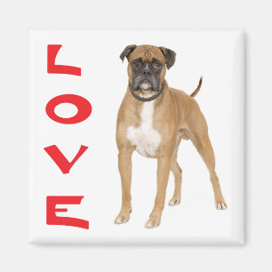 Love Boxer Puppy Dog Fridge Magnet