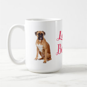 Love Boxer Puppy Dog Pink Coffee Mug Cup