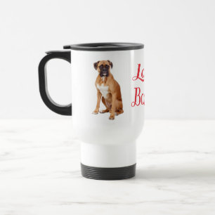 Love Boxer Puppy Dog Red Travel Mug Cup