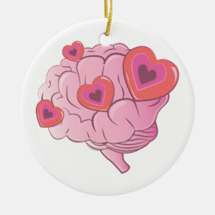 Love Brain Ceramic Ornament