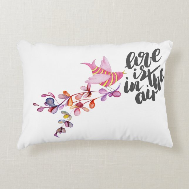 Love Branch Bird Accent Pillow (Front)