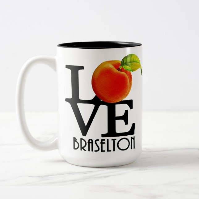 LOVE Braselton Georgia 15oz Two-Tone Coffee Mug (Left)